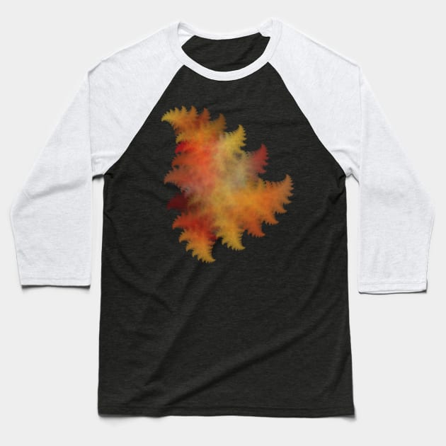 Autumn Ferns Fractal Baseball T-Shirt by menessie